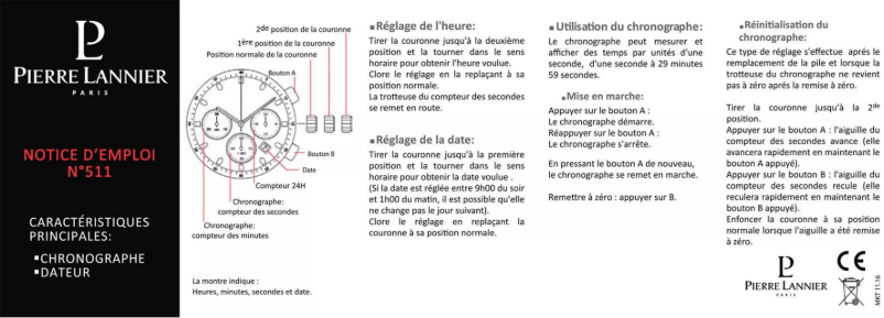 Page 1 de la notice Manuel utilisateur Pierre Lannier Chrono 201D489