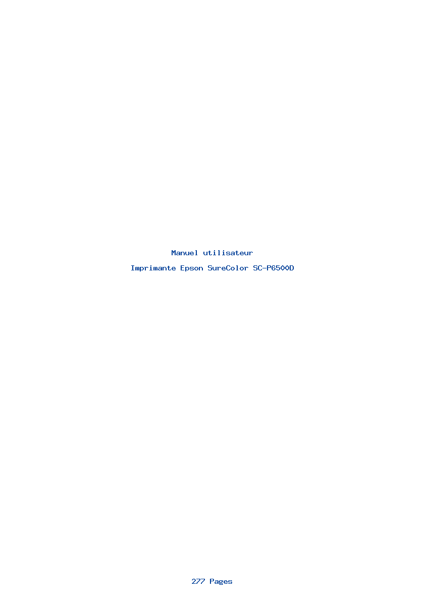 Page 1 de la notice Manuel utilisateur Epson SureColor SC-P6500D