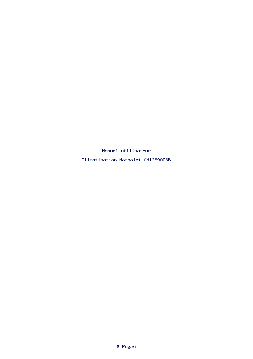 Page 1 de la notice Manuel utilisateur Hotpoint AH12E09D3B