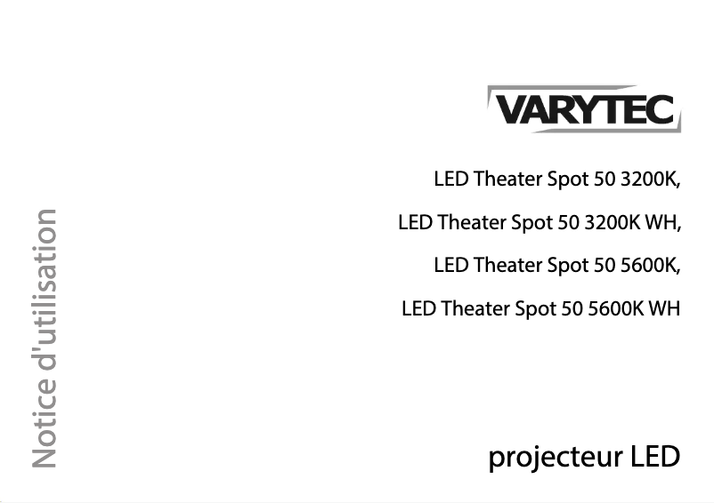 Page 1 de la notice Manuel utilisateur Varytec LED Theater Spot 50 3200K WH