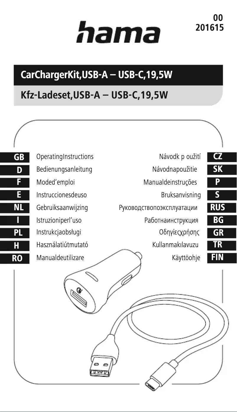 Page 1 de la notice Manuel utilisateur Hama 201615