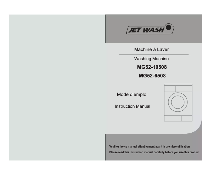 Page 1 de la notice Manuel utilisateur Jet Wash MG52-6508