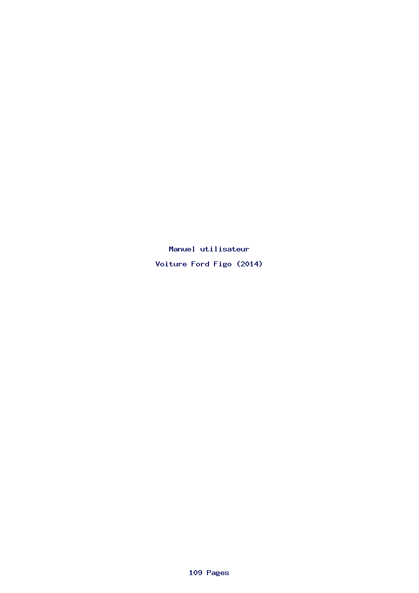 Page 1 de la notice Manuel utilisateur Ford Figo (2014)