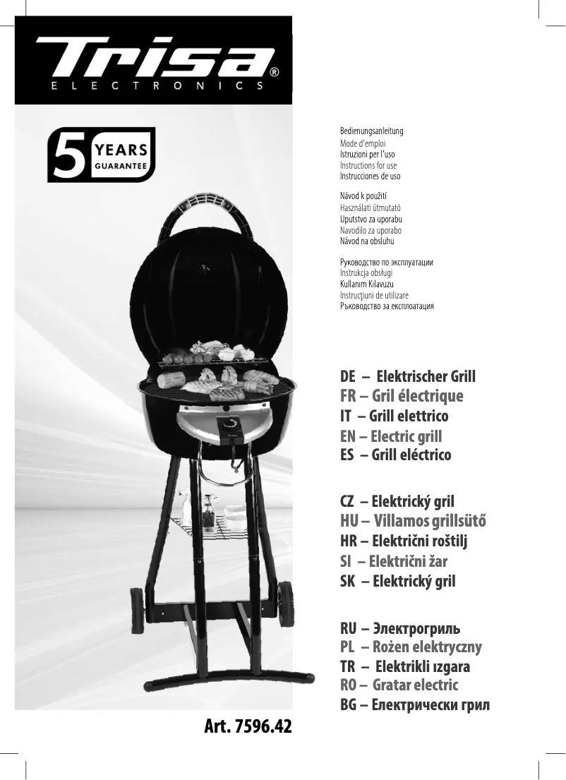 Page 1 de la notice Manuel utilisateur Trisa BBQ Star 2 in 1 7596.4212