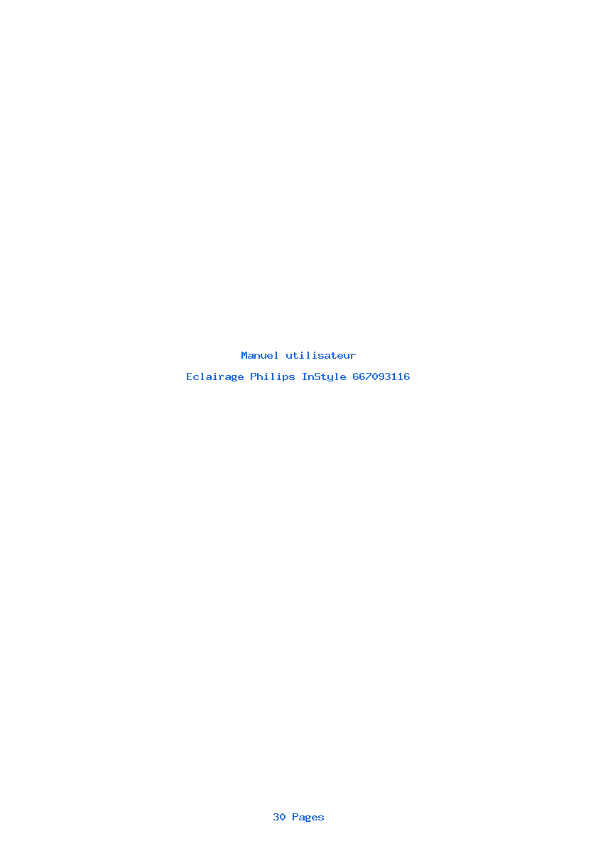 Page 1 de la notice Manuel utilisateur Philips InStyle 667093116