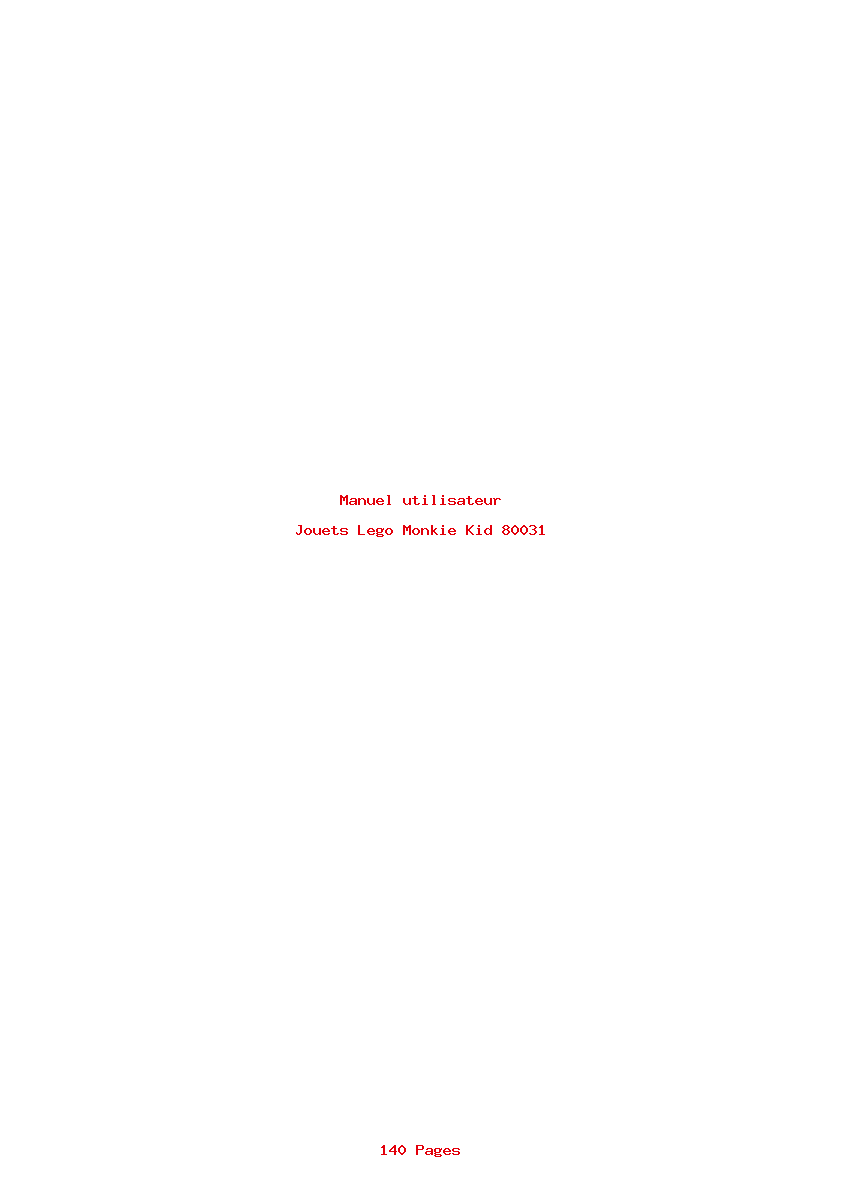 Page 1 de la notice Manuel utilisateur Lego Monkie Kid 80031