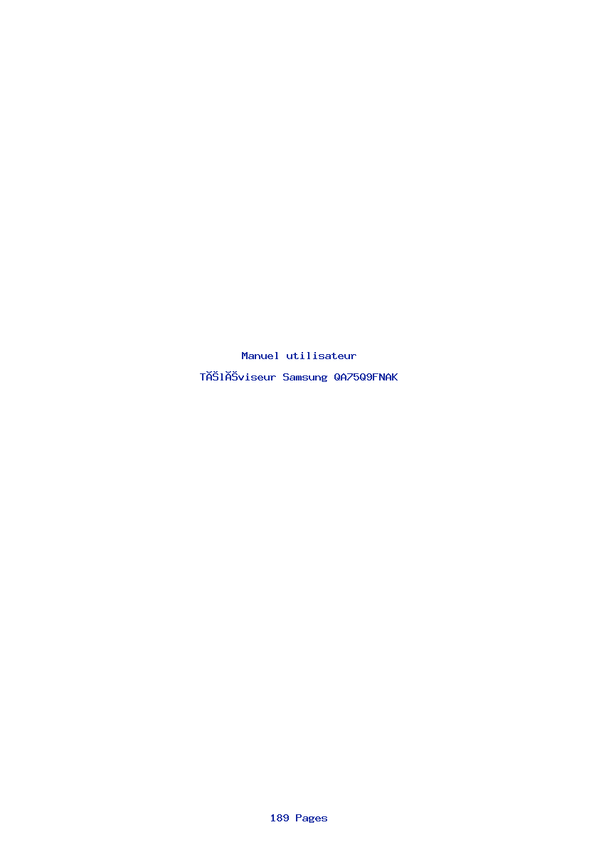 Page 1 de la notice Manuel utilisateur Samsung QA75Q9FNAK