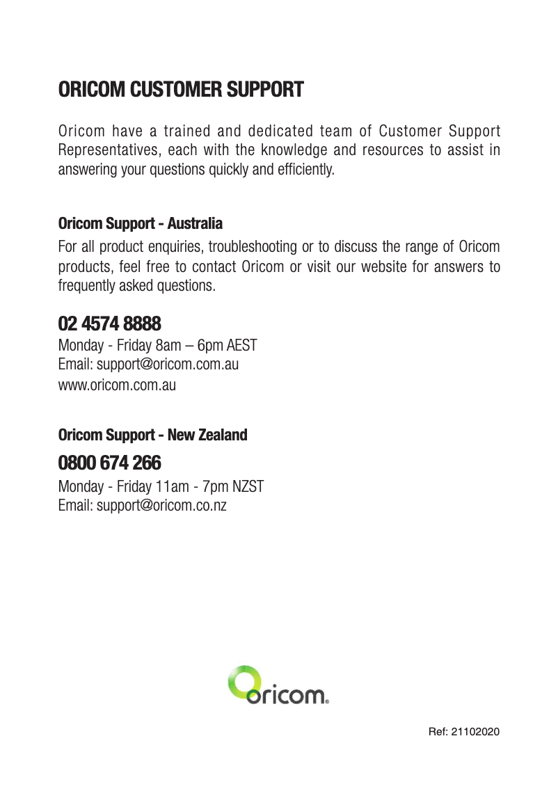 Página 1 del manual Manual de usuario Oricom BS7VPSC740