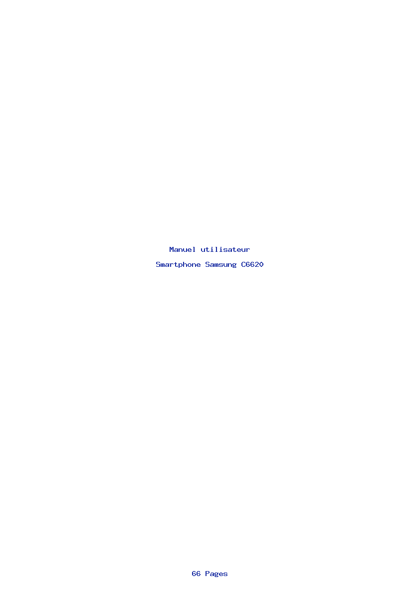 Page 1 de la notice Manuel utilisateur Samsung C6620