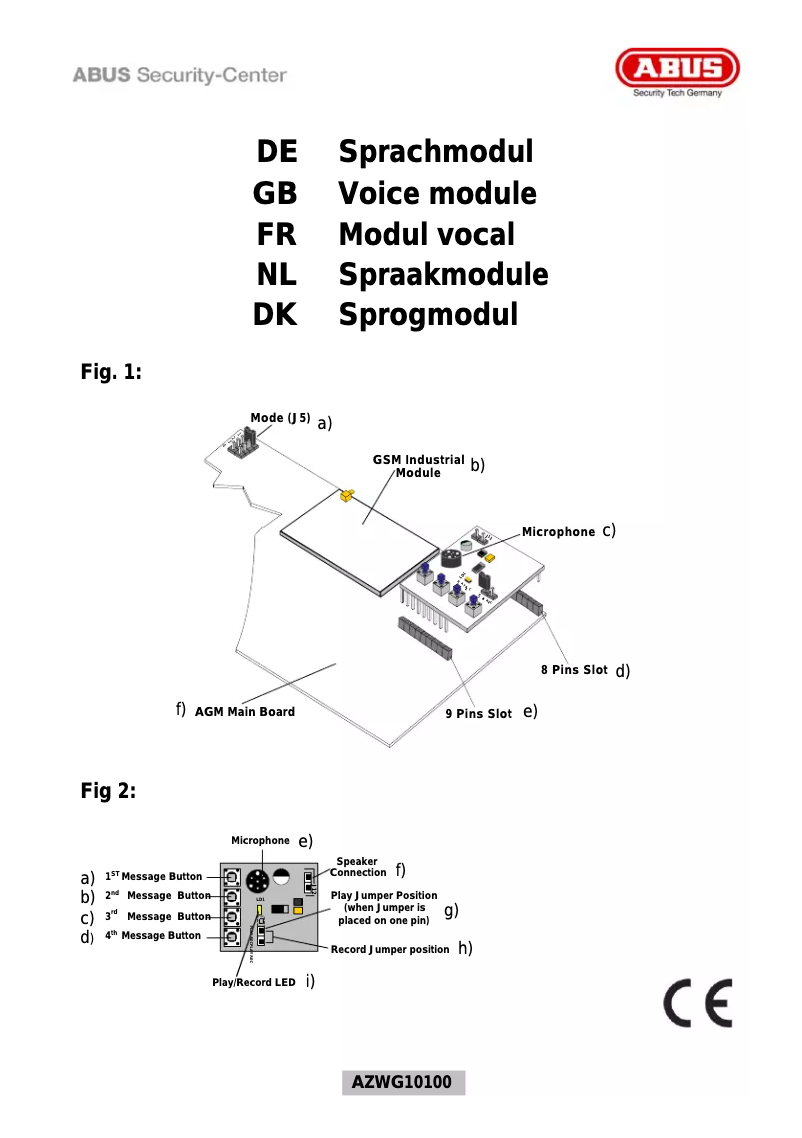Página 1 del manual Manual de instrucciones Abus AZWG10100