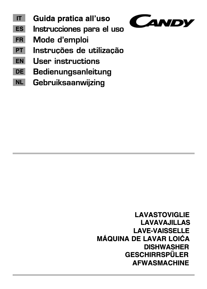 Page 1 of the manual User Manual Candy CDI 2LS36