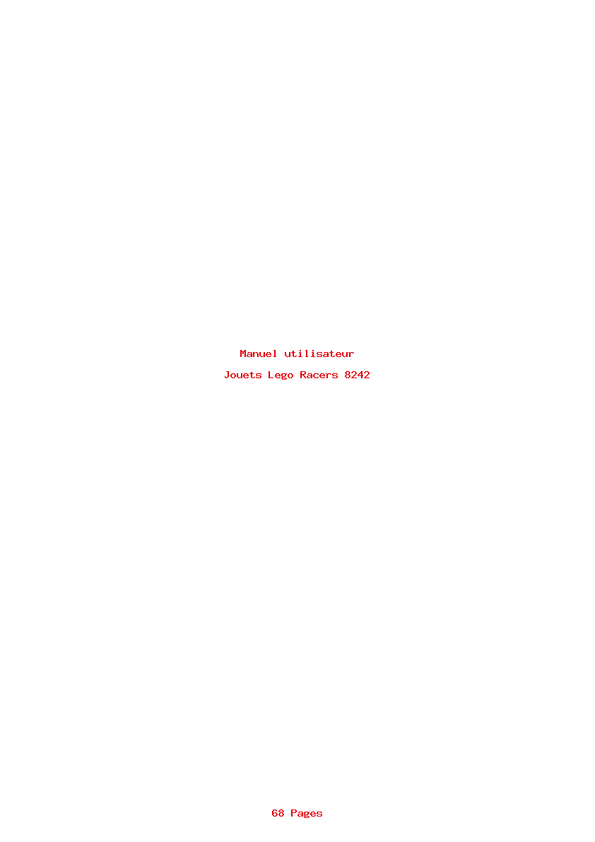 Page 1 de la notice Manuel utilisateur Lego Racers 8242