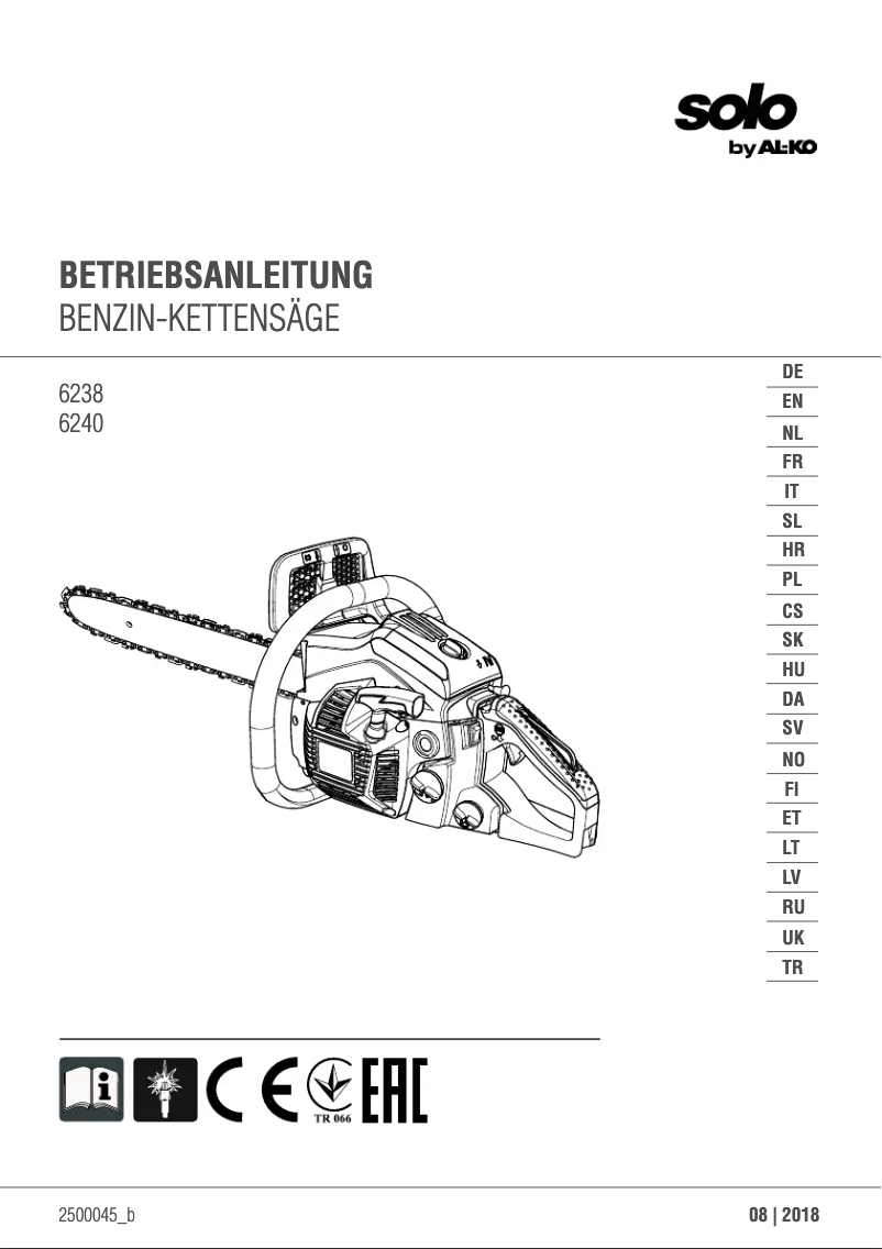 Page 1 de la notice Manuel utilisateur Solo 6240