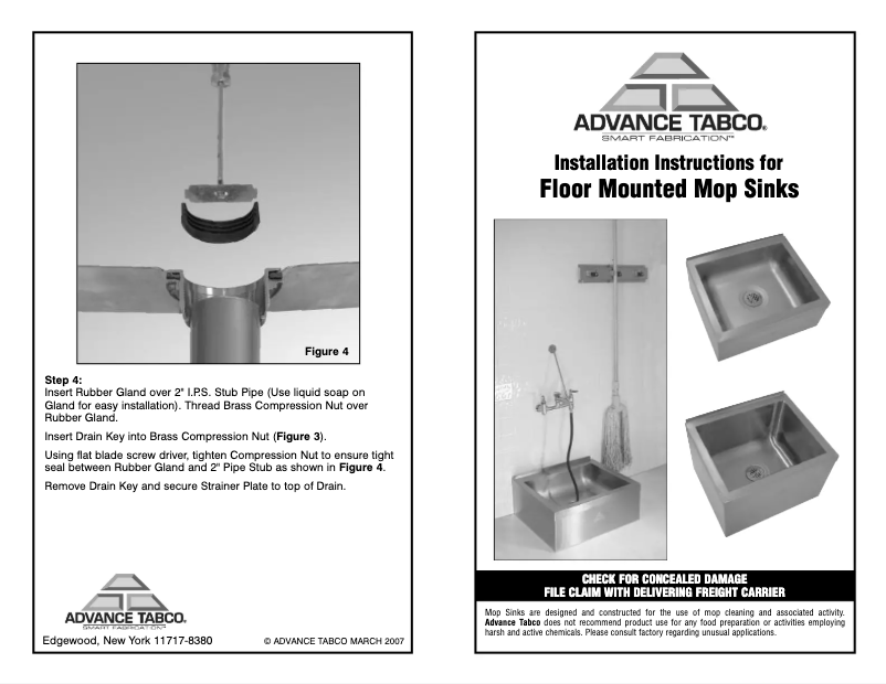 Página 1 del manual Manual de usuario Advance Tabco K-300