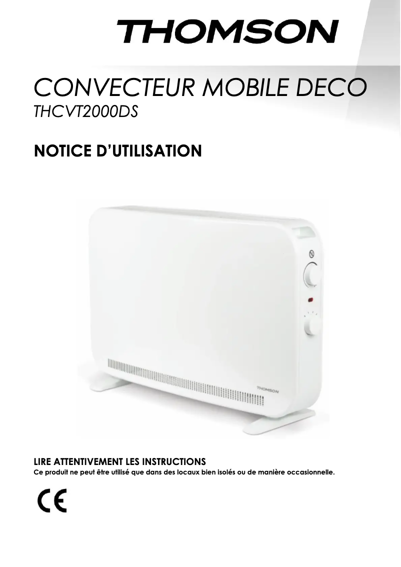 Page 1 de la notice Manuel utilisateur Thomson THCVT2000DT