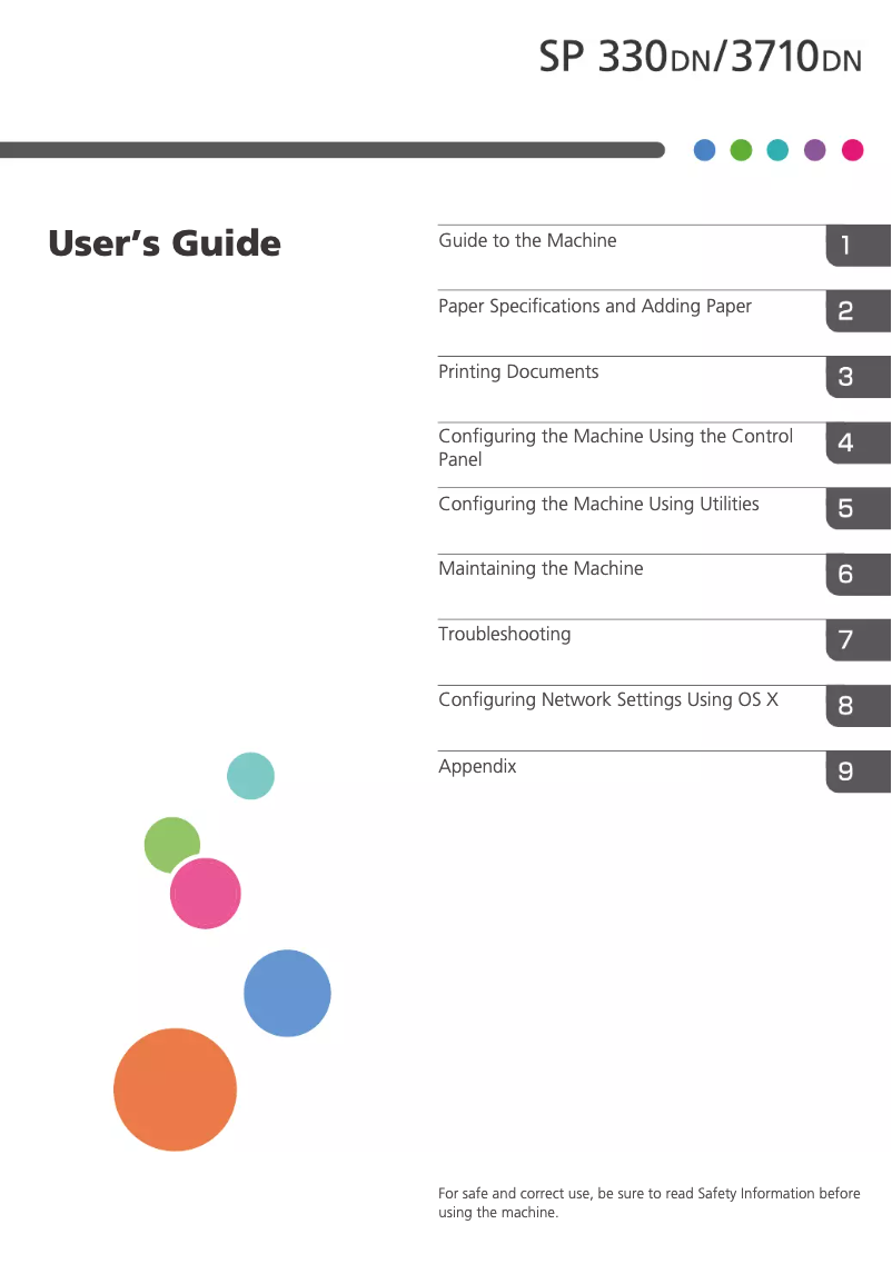 Page 1 de la notice Manuel utilisateur Ricoh SP 330DN