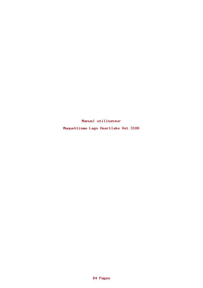 Page 1 de la notice Manuel utilisateur Lego Heartlake Vet 3188