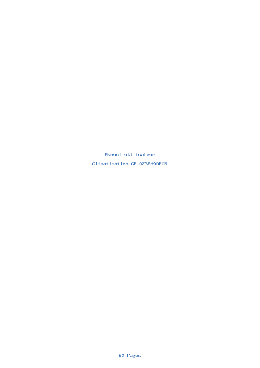 Page 1 de la notice Manuel utilisateur GE AZ39H09EAB