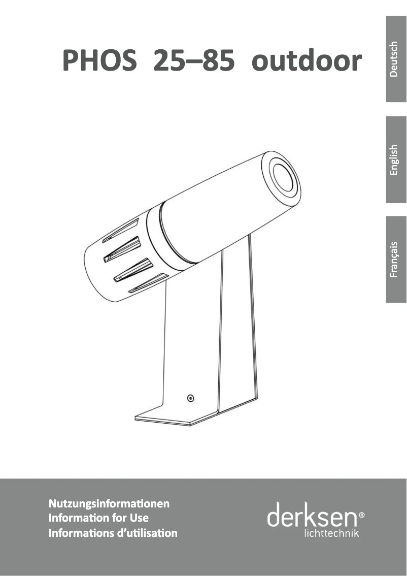 Page 1 de la notice Manuel utilisateur Derksen PHOS 65 outdoor