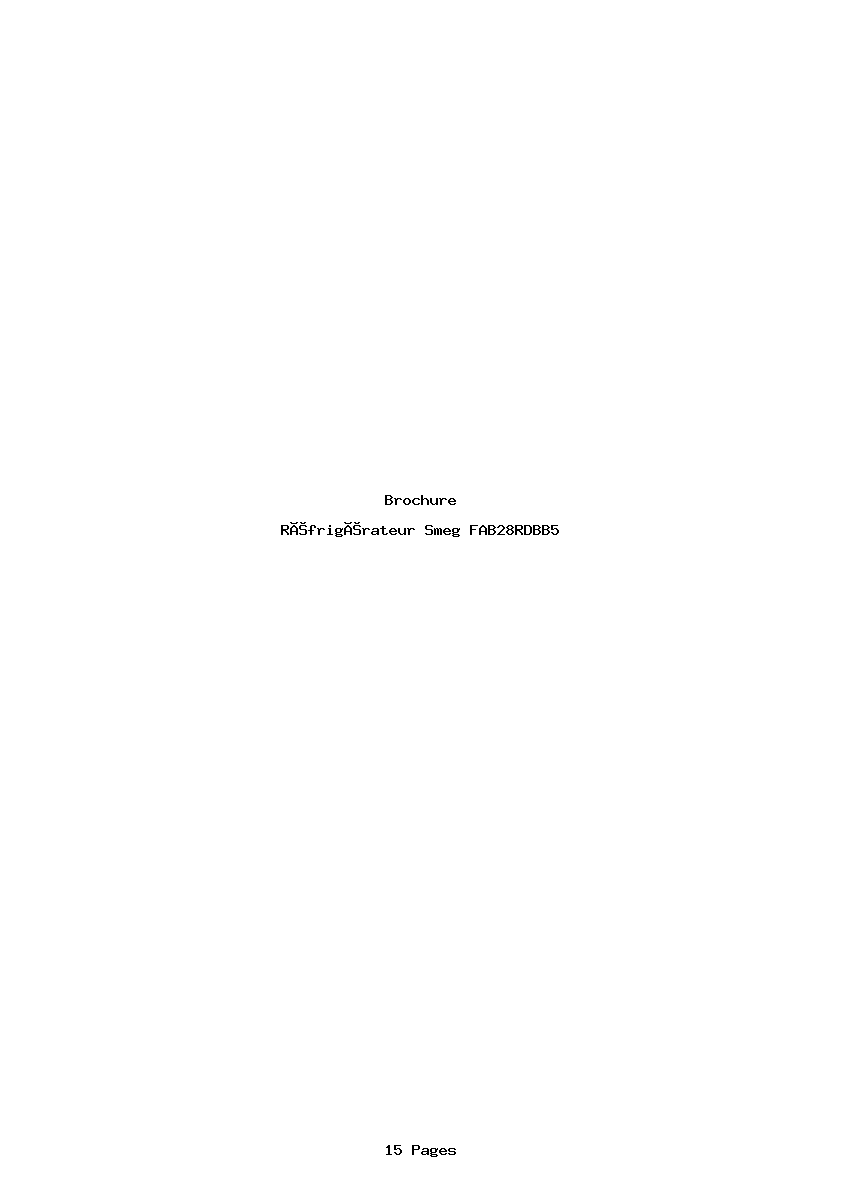 Page 1 de la notice Brochure Smeg FAB28RDBB5
