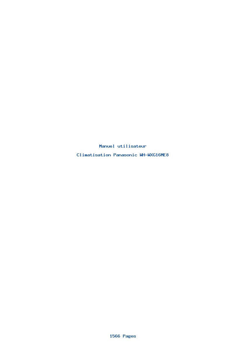 Page 1 de la notice Manuel utilisateur Panasonic WH-WXG16ME8