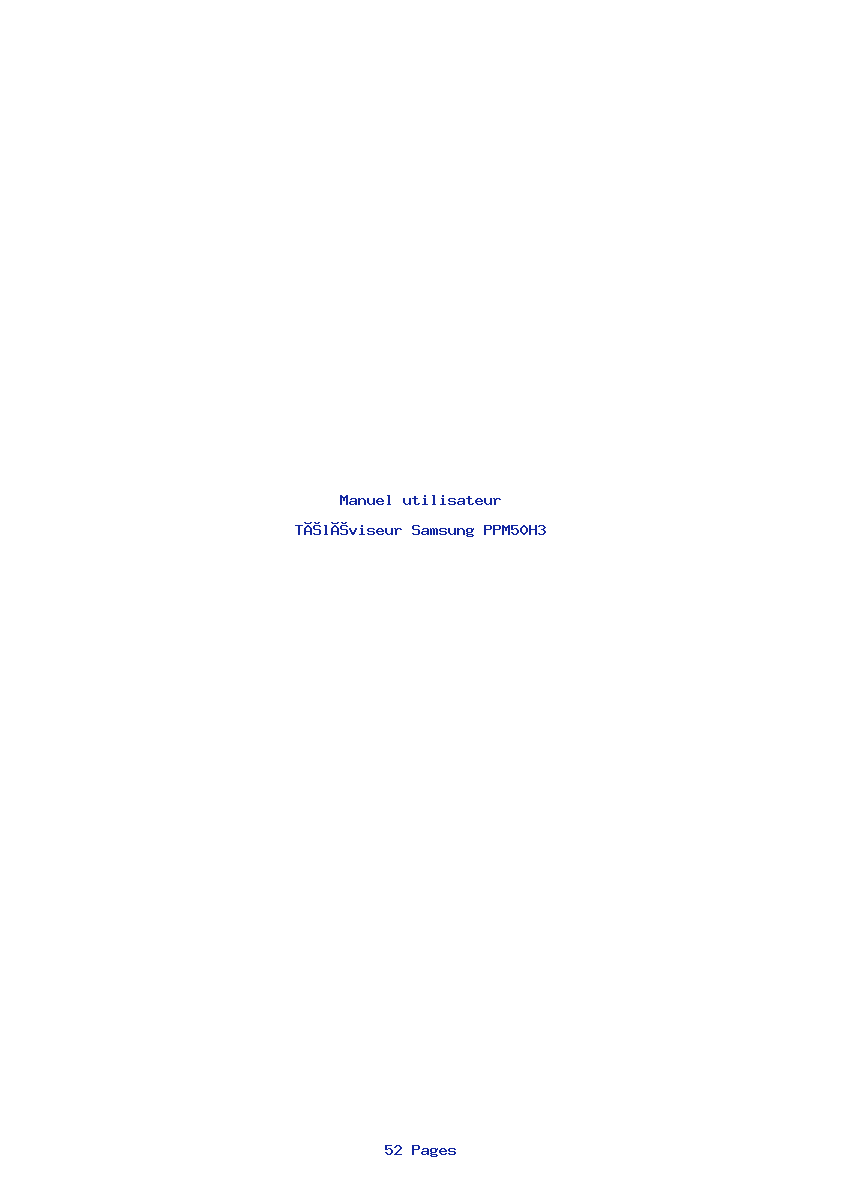 Page 1 de la notice Manuel utilisateur Samsung PPM50H3