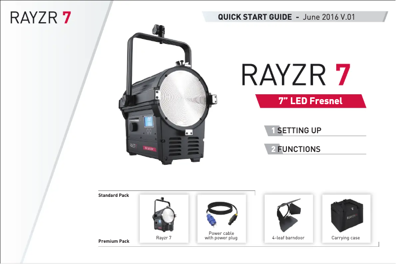 Page 1 de la notice Manuel utilisateur Rayzr 7 300W Daylight