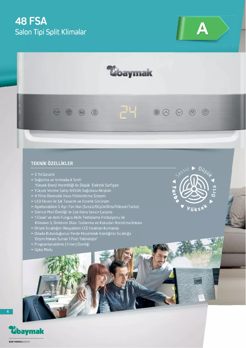 Página 1 del manual Manual de usuario Baymak 48 FSA Salon Tipi Split Klima R410A