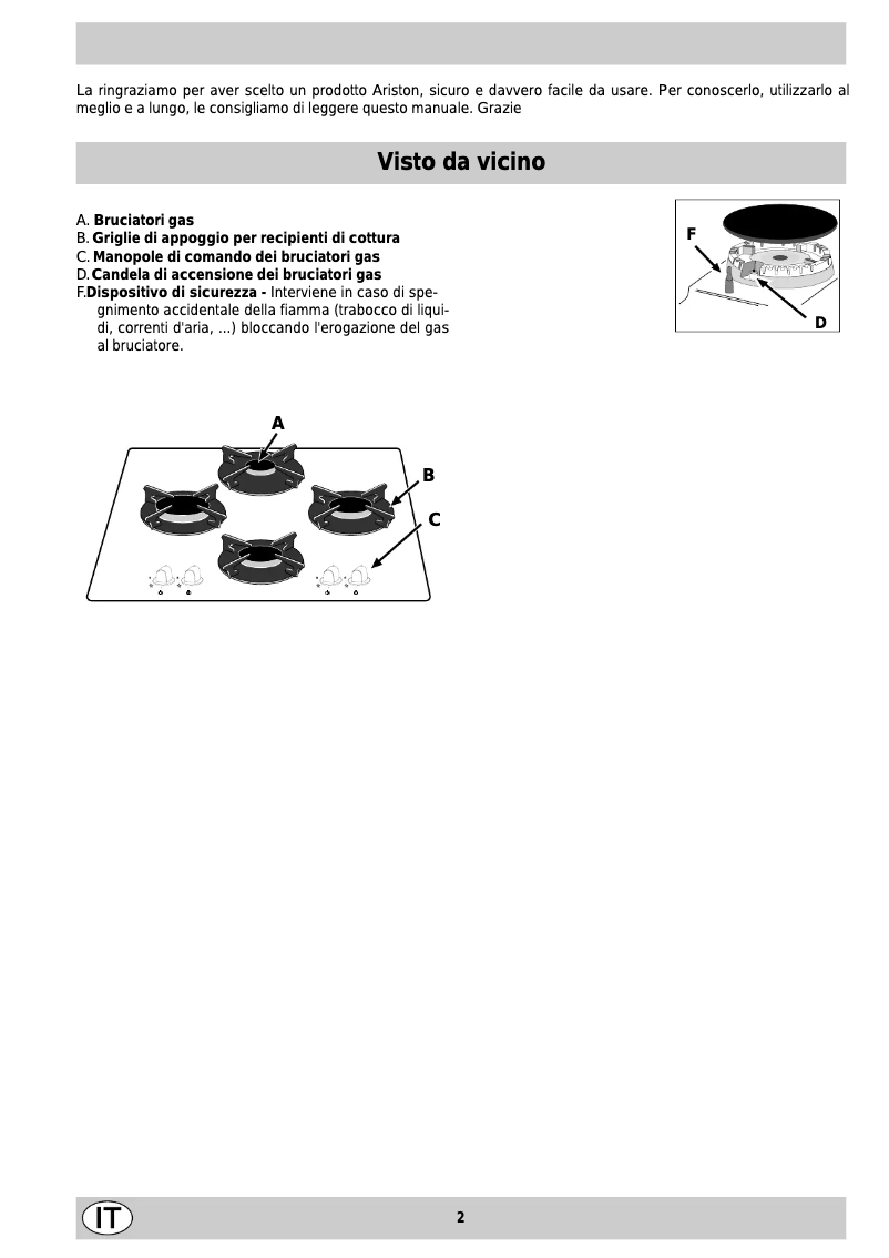 Page 1 de la notice Manuel utilisateur Ariston Thermo TQ 740 ES TI