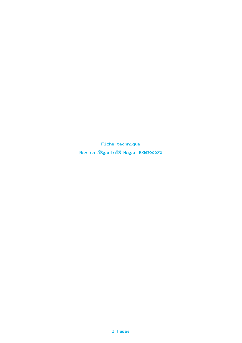Image de la première page du manuel de l'appareil BKW300070
