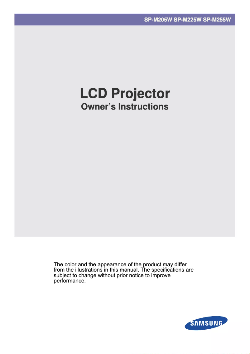 Página 1 del manual Manual de usuario Samsung SP-M225W