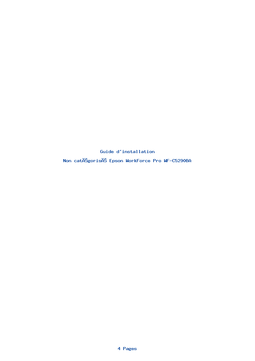 Page 1 de la notice Guide d'installation Epson WorkForce Pro WF-C5290BA