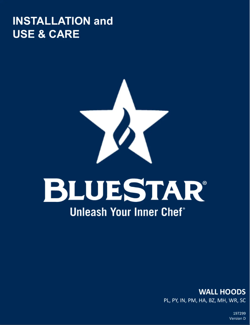 Página 1 del manual Guía de instalación BlueStar PL030ML