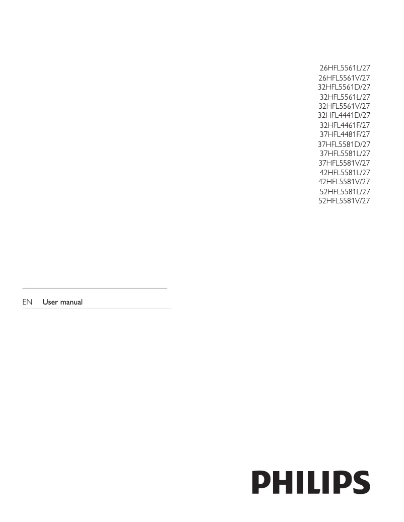 Page n°1 - Manuel utilisateur Philips 52HFL5581V