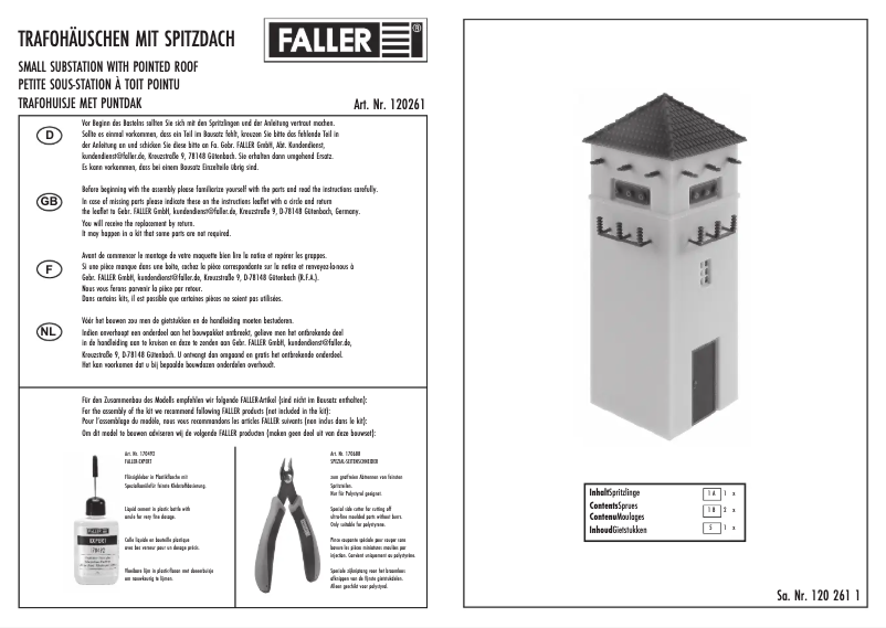Page 1 de la notice Manuel utilisateur Faller 120261