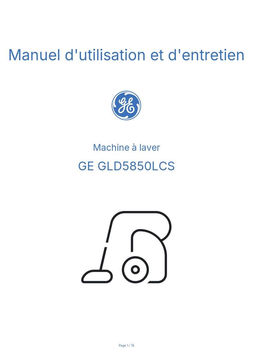 Image de la première page du manuel de l'appareil GLD5850LCS