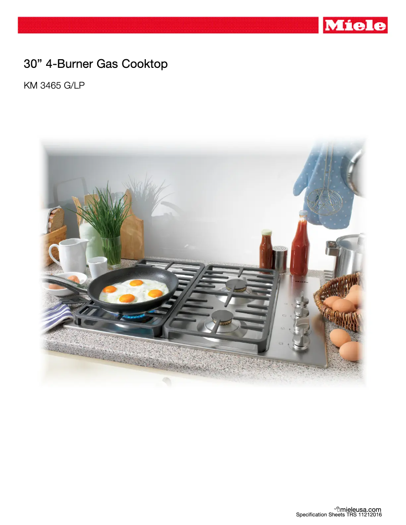 Página 1 del manual Ficha técnica Miele KM 3465 LP