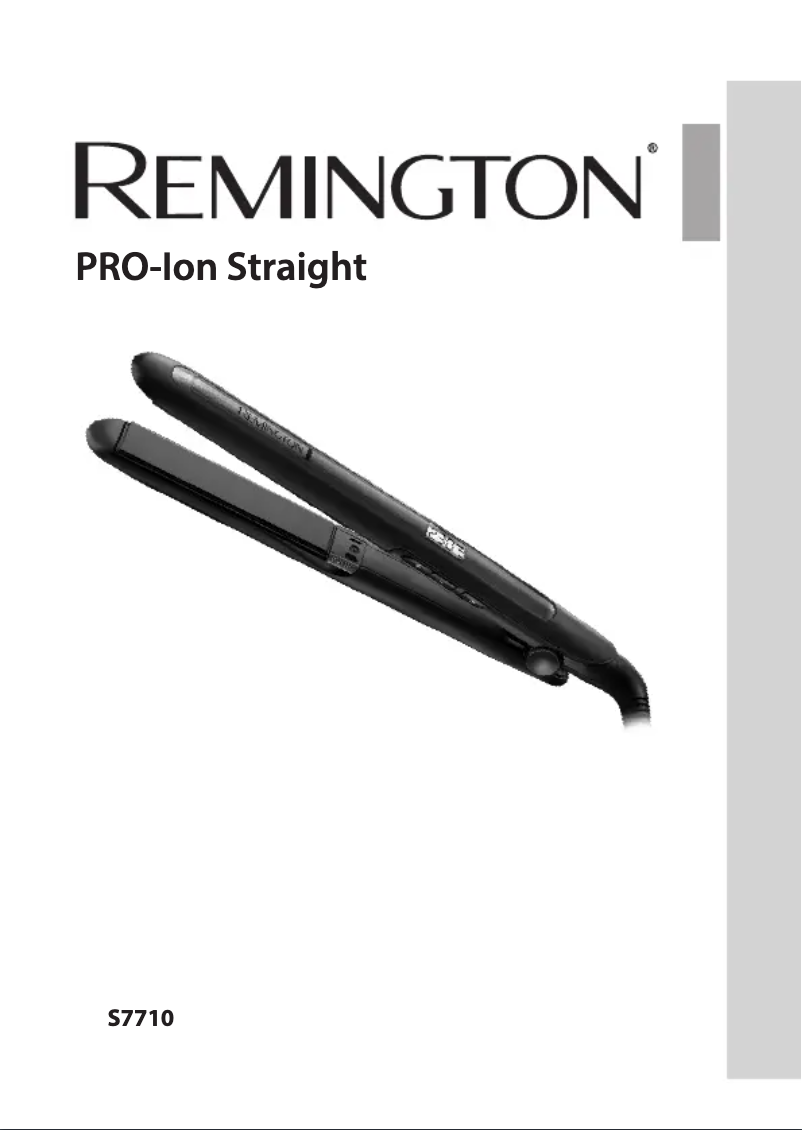 Page 1 de la notice Manuel utilisateur Remington PRO-Ion Straight S7710