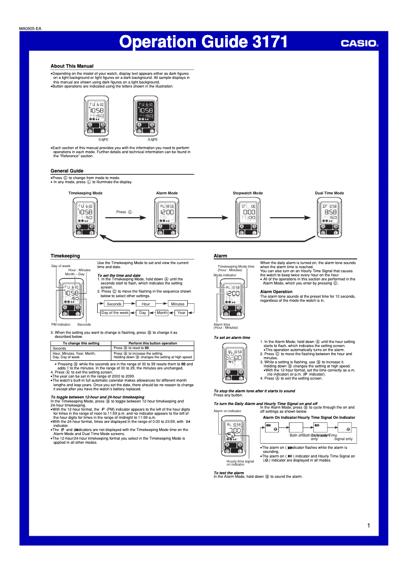 Page 1 de la notice Manuel utilisateur Casio LDF-52-1AEF