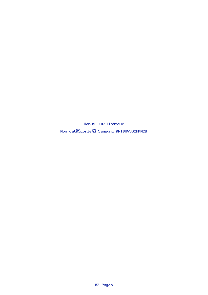 Page 1 de la notice Manuel utilisateur Samsung AR18HVSSCWKNCB