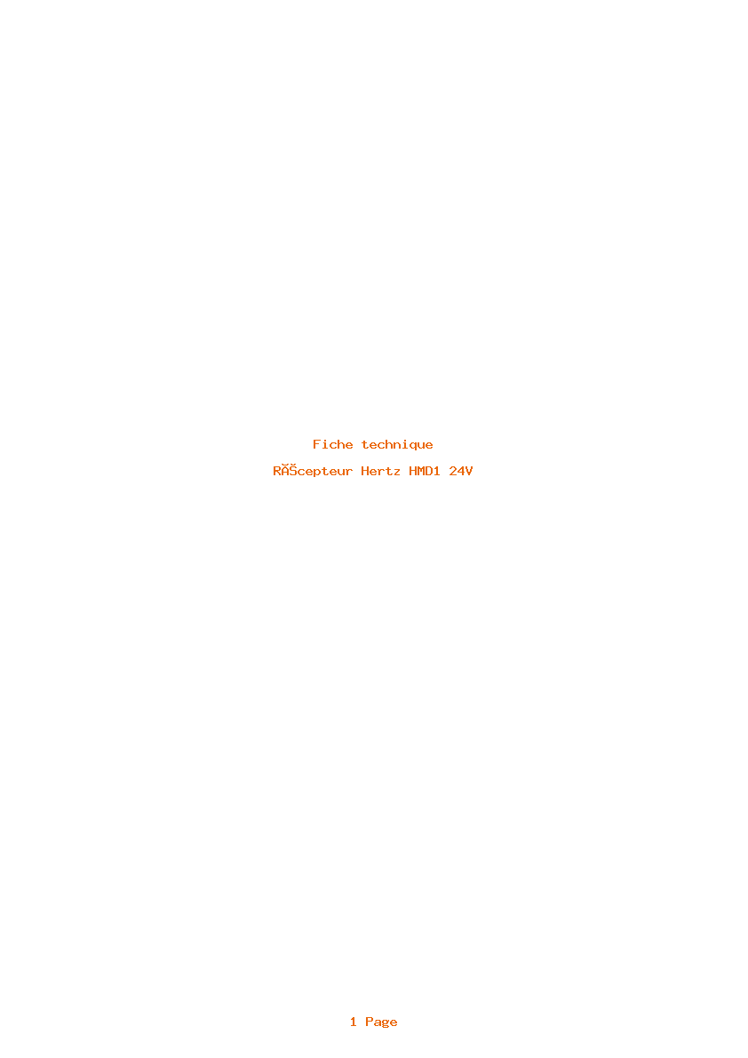 Page 1 de la notice Fiche technique Hertz HMD1 24V