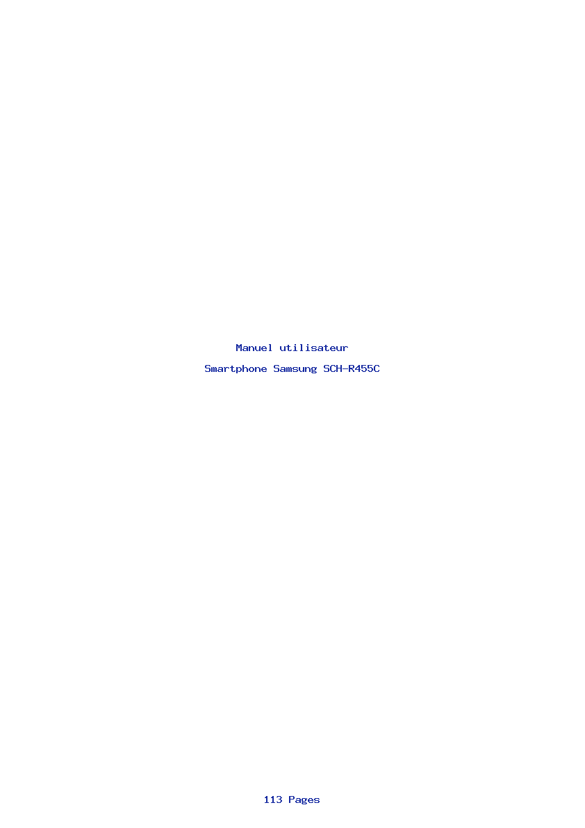 Page 1 de la notice Manuel utilisateur Samsung SCH-R455C