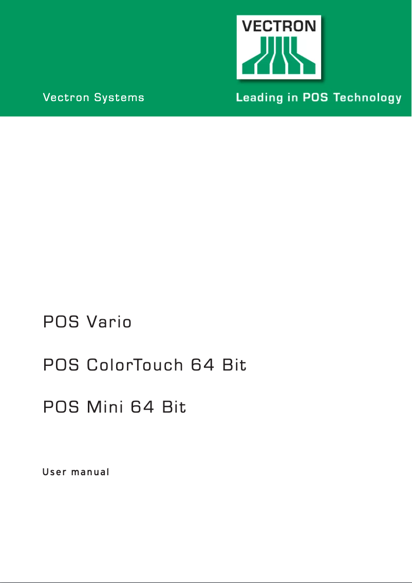 Página 1 del manual Manual de usuario Vectron POS ColorTouch 64bit