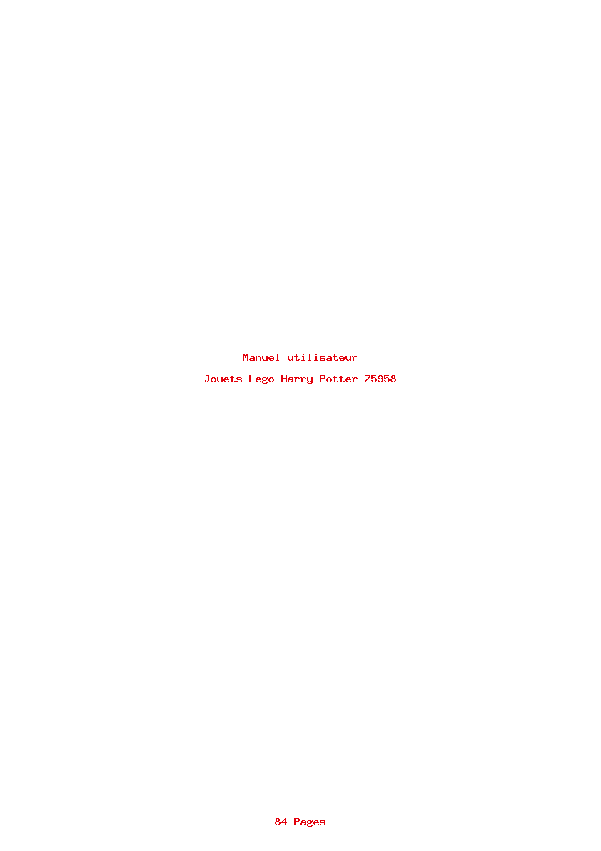 Page 1 de la notice Manuel utilisateur Lego Harry Potter 75958