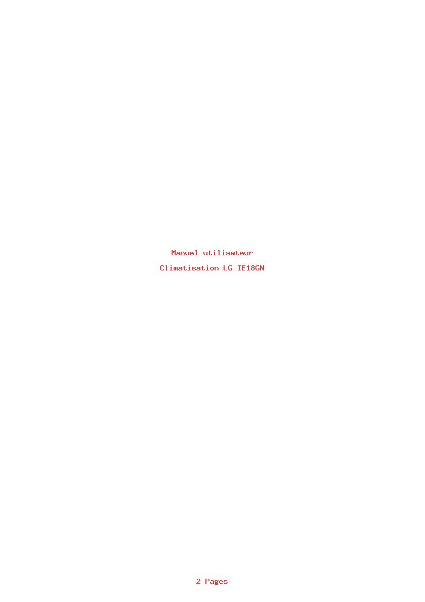 Page 1 de la notice Manuel utilisateur LG IE18GN