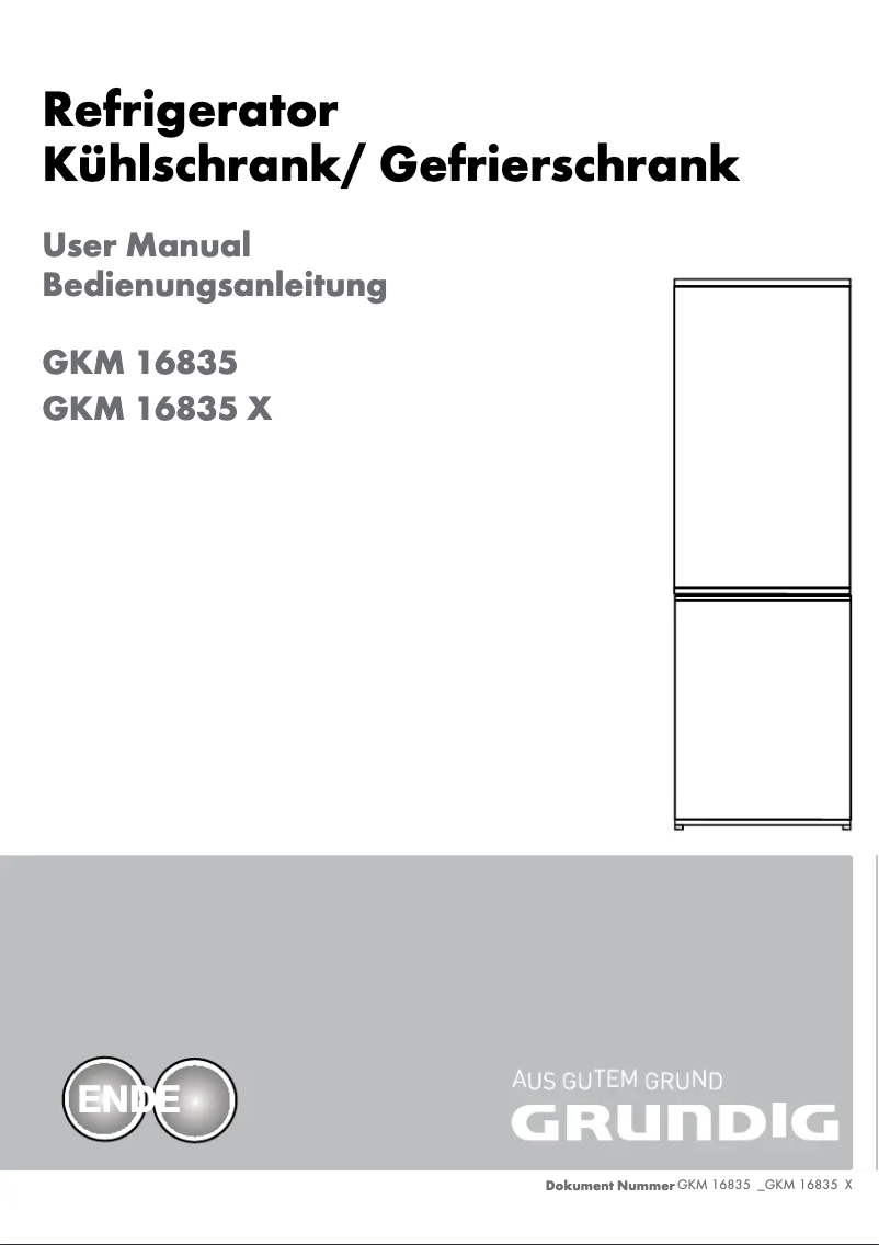 Page 1 de la notice Manuel utilisateur Grundig GKM 16835 X
