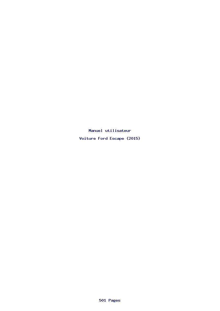 Page 1 de la notice Manuel utilisateur Ford Escape (2015)