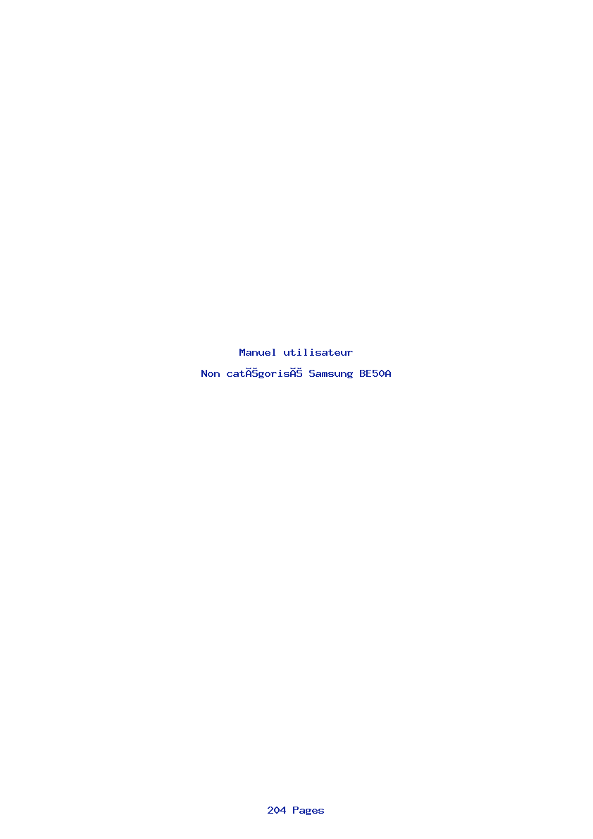 Page 1 de la notice Manuel utilisateur Samsung BE50A