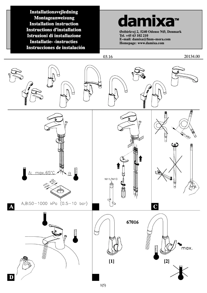 Page 1 de la notice Manuel utilisateur Damixa 6702100