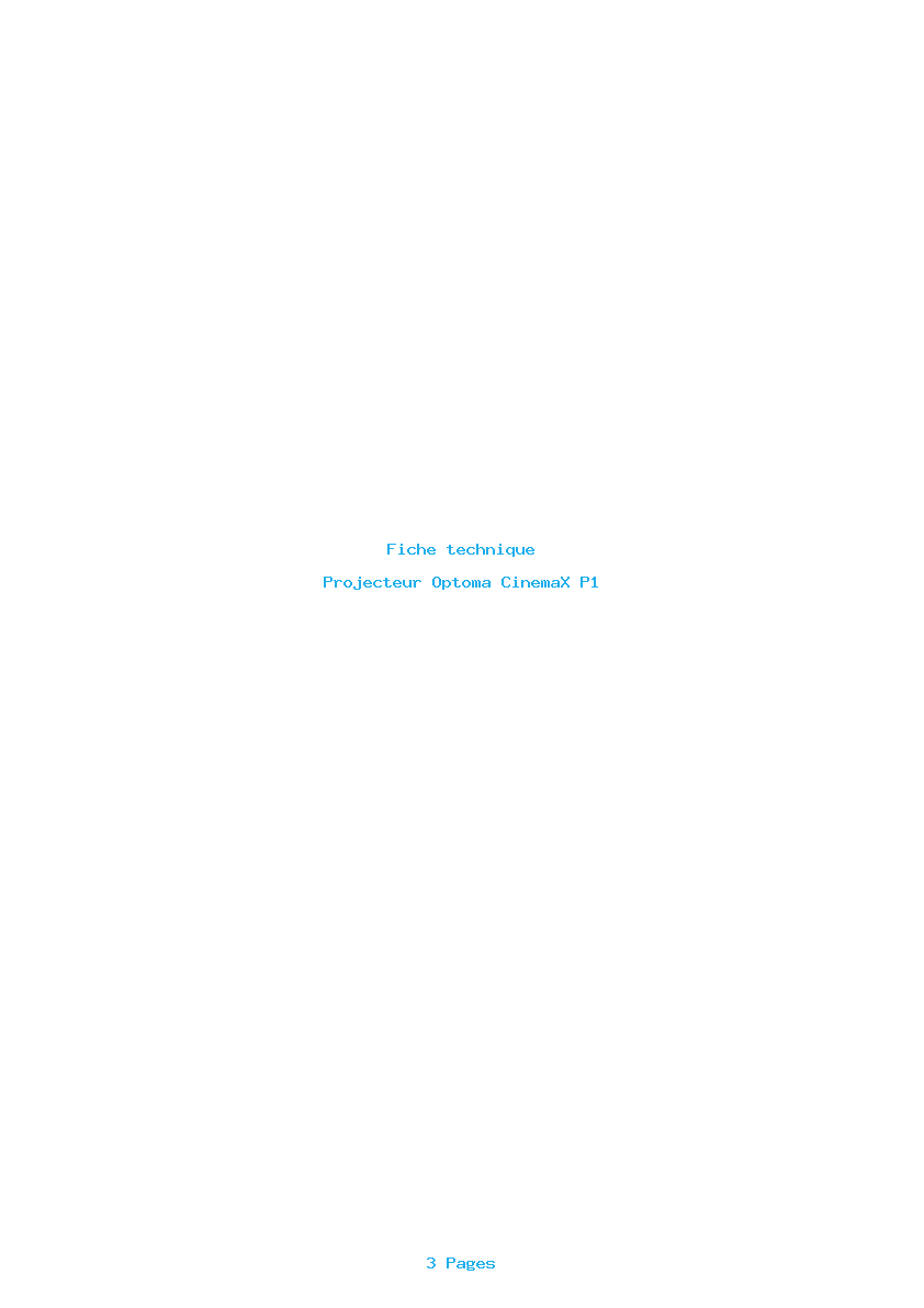 Image de la première page du manuel de l'appareil CinemaX P1